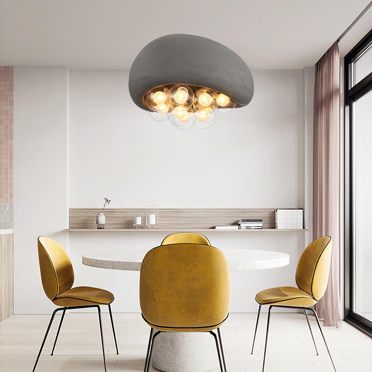 Modern Bubble Ceiling Light Matte Black Dome With Glass Spheres - Product detail 7