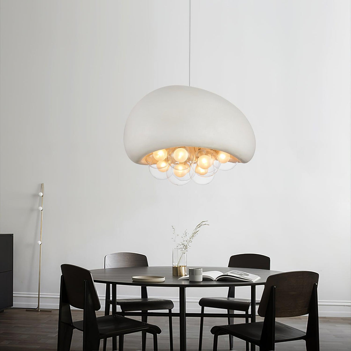Modern Bubble Ceiling Light Matte Black Dome With Glass Spheres - Product detail 12
