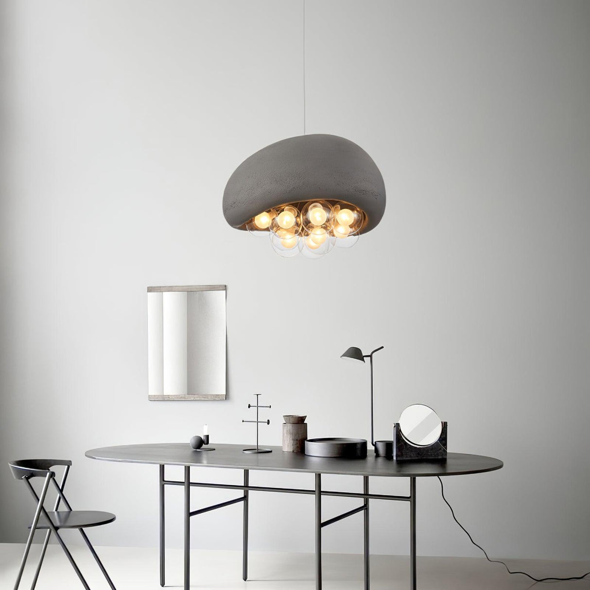 Modern Bubble Ceiling Light Matte Black Dome With Glass Spheres - Product detail 16