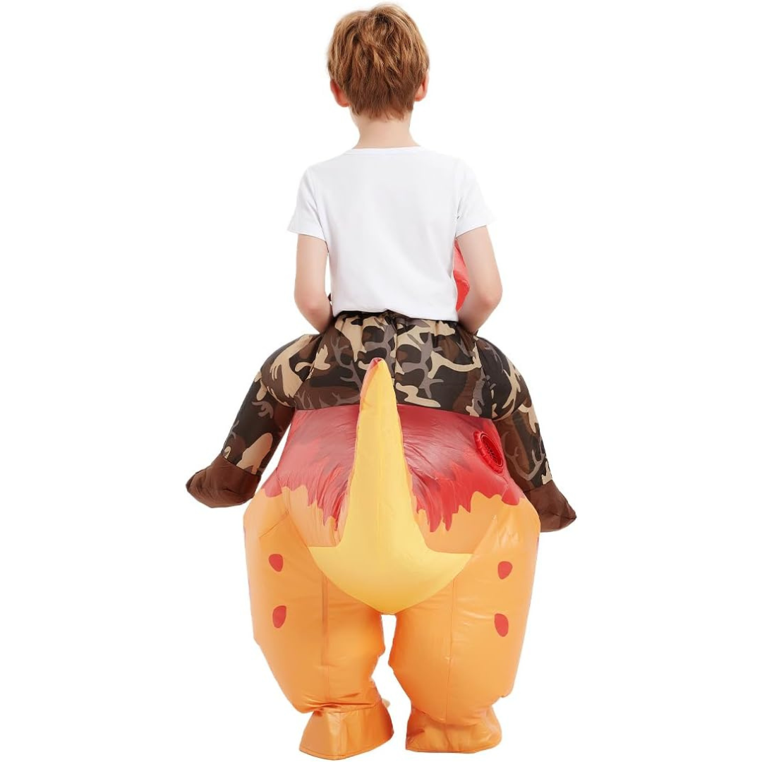 Inflatable Dinosaur Costume  Kids Ride-On T-Rex Design - Product example