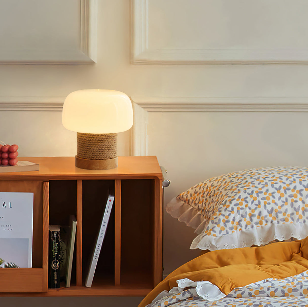 Modern Table Lamp Glass Shade with Hemp Cord Base - Product detail 14