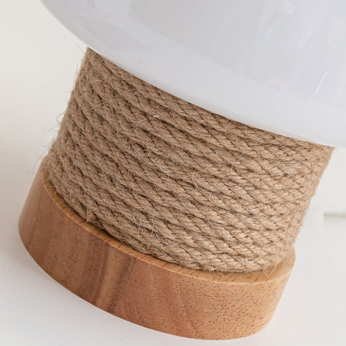 Modern Table Lamp Glass Shade with Hemp Cord Base - Product detail 8
