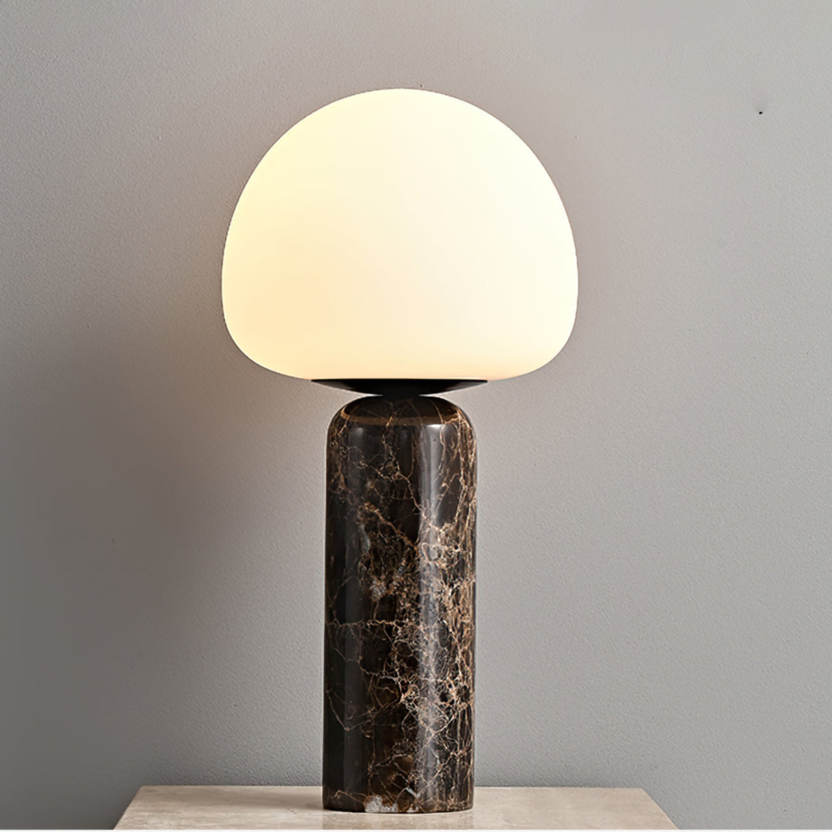 Marble Table Lamp Black Base White Glass Shade - Product detail 13
