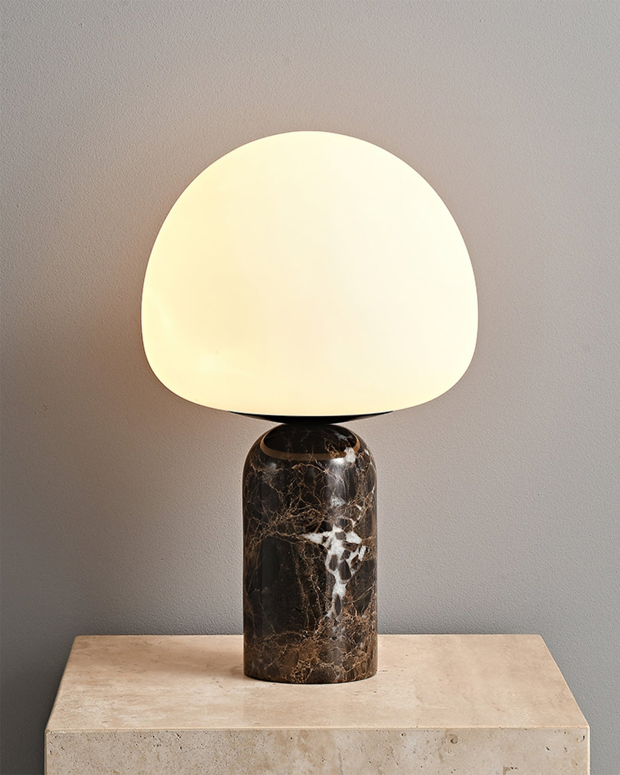 Marble Table Lamp Black Base White Glass Shade - Product detail 14