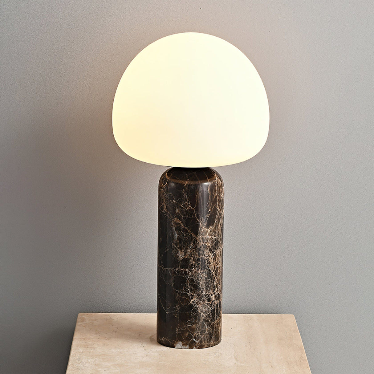 Marble Table Lamp Black Base White Glass Shade - Product detail 5