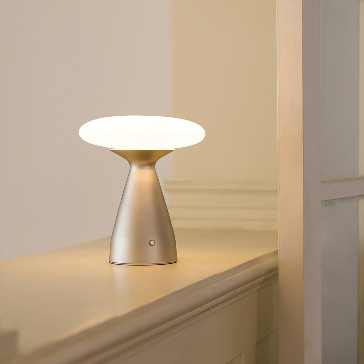 Modern LED Table Lamp  Wireless Metal Glass Design - Detailed view