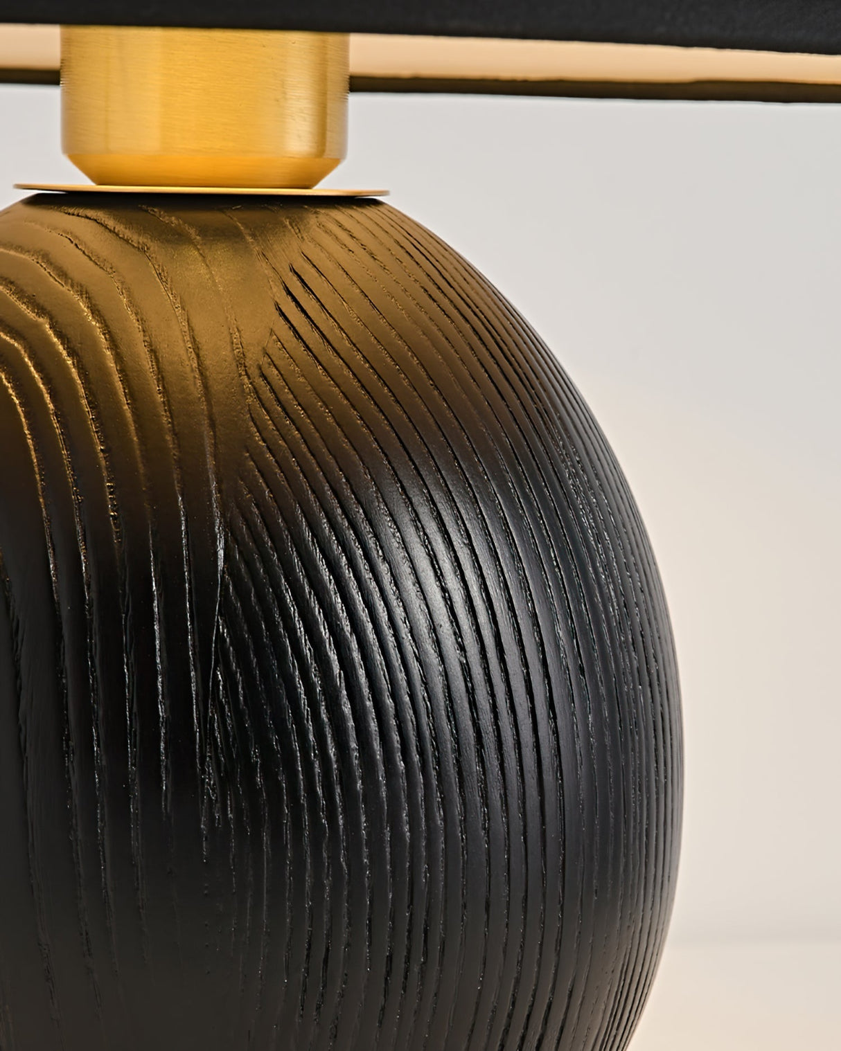 Wooden Table Lamp Black Base with Walnut Shade - Product detail 5