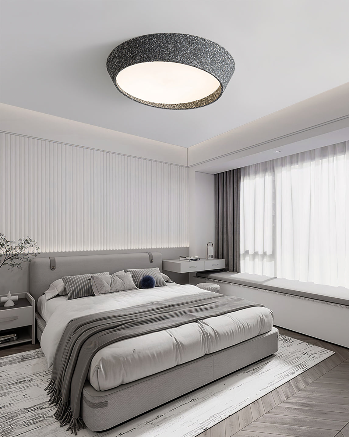 Modern Ceiling Light Textured Metal Oval Design - Product detail 12