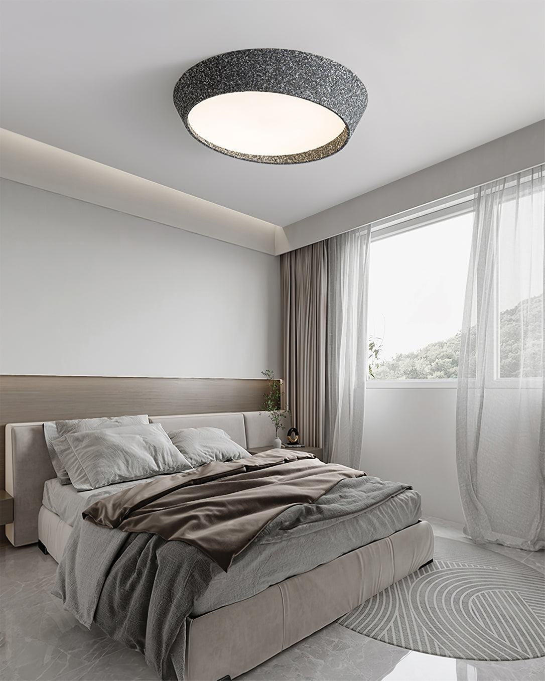 Modern Ceiling Light Textured Metal Oval Design - Product detail 14