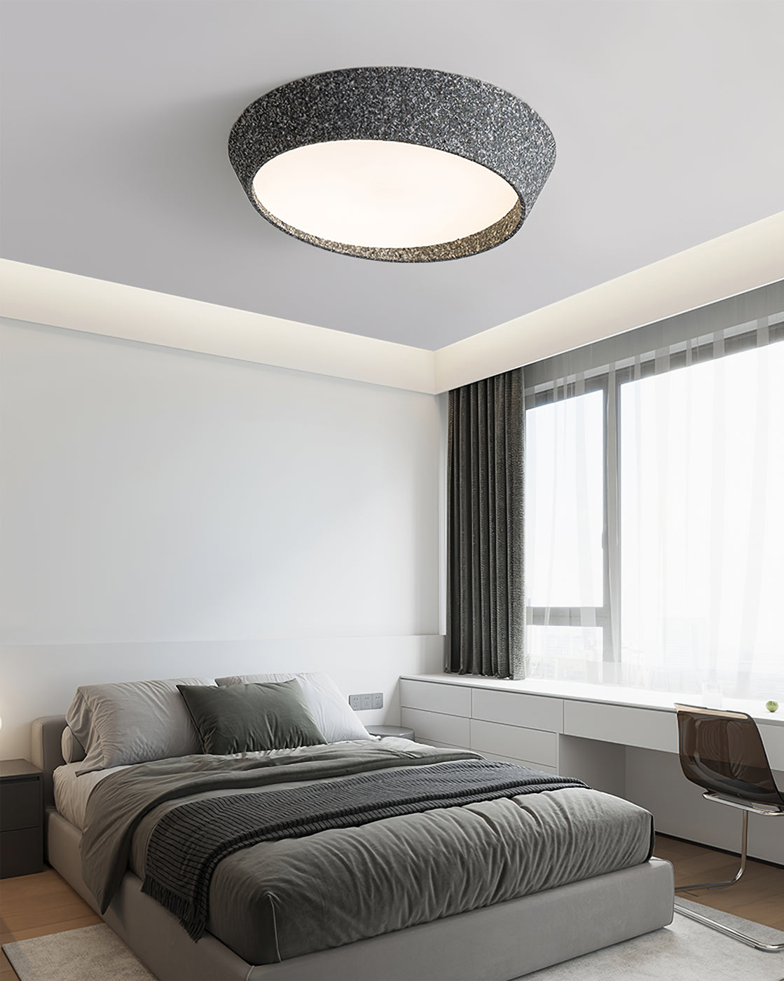 Modern Ceiling Light Textured Metal Oval Design - Product detail 13