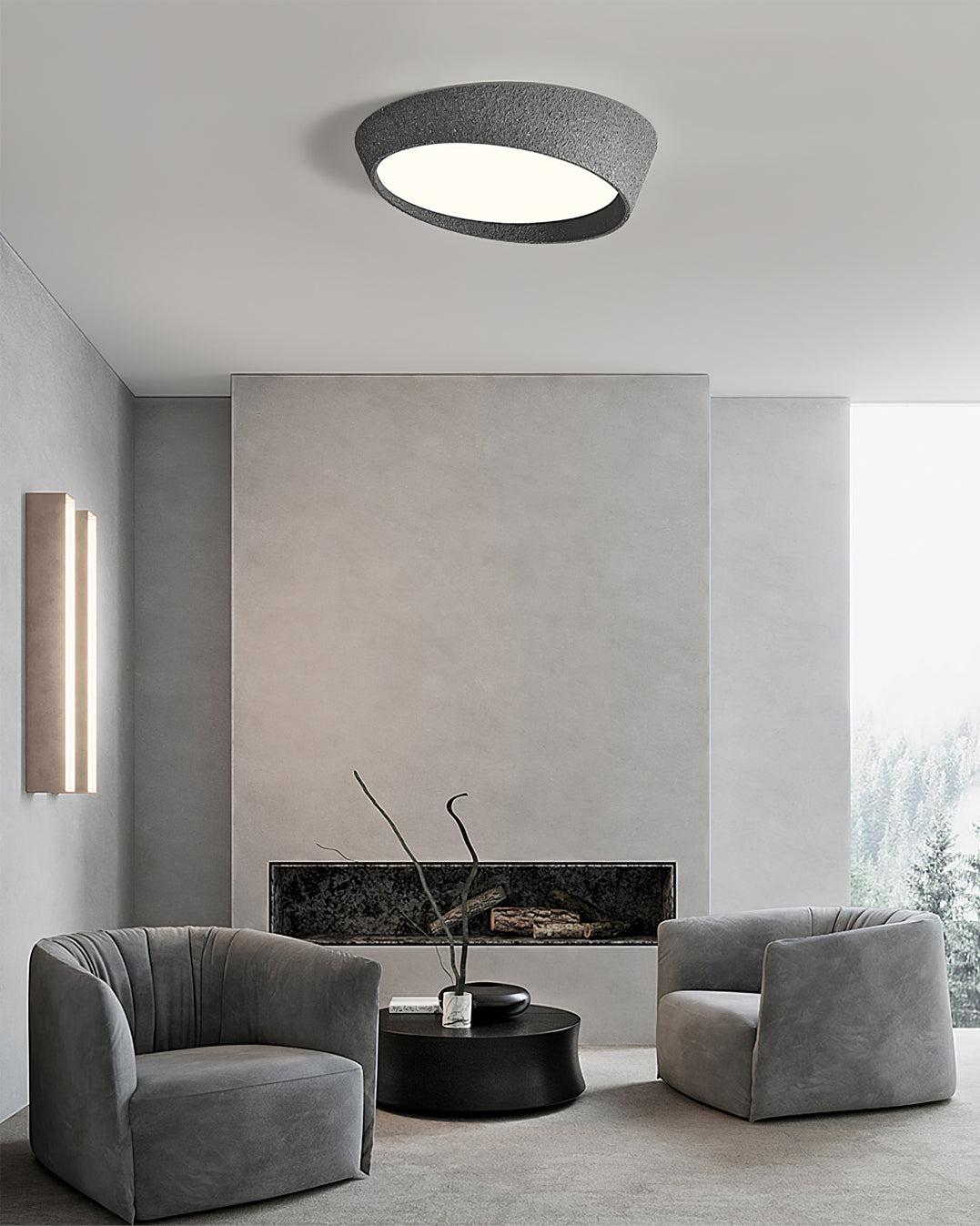 Modern Ceiling Light Textured Metal Oval Design - Product detail 7