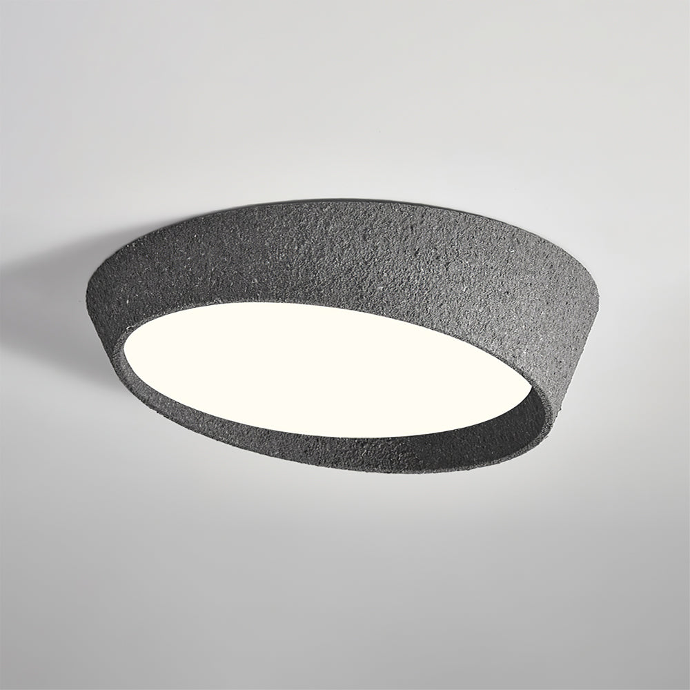 Modern Ceiling Light Textured Metal Oval Design - Detailed view
