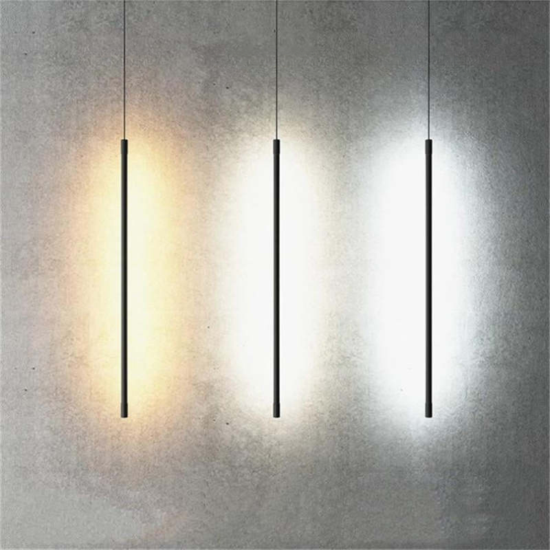 Modern LED Pendant Light Linear Beam Black Design - Product example