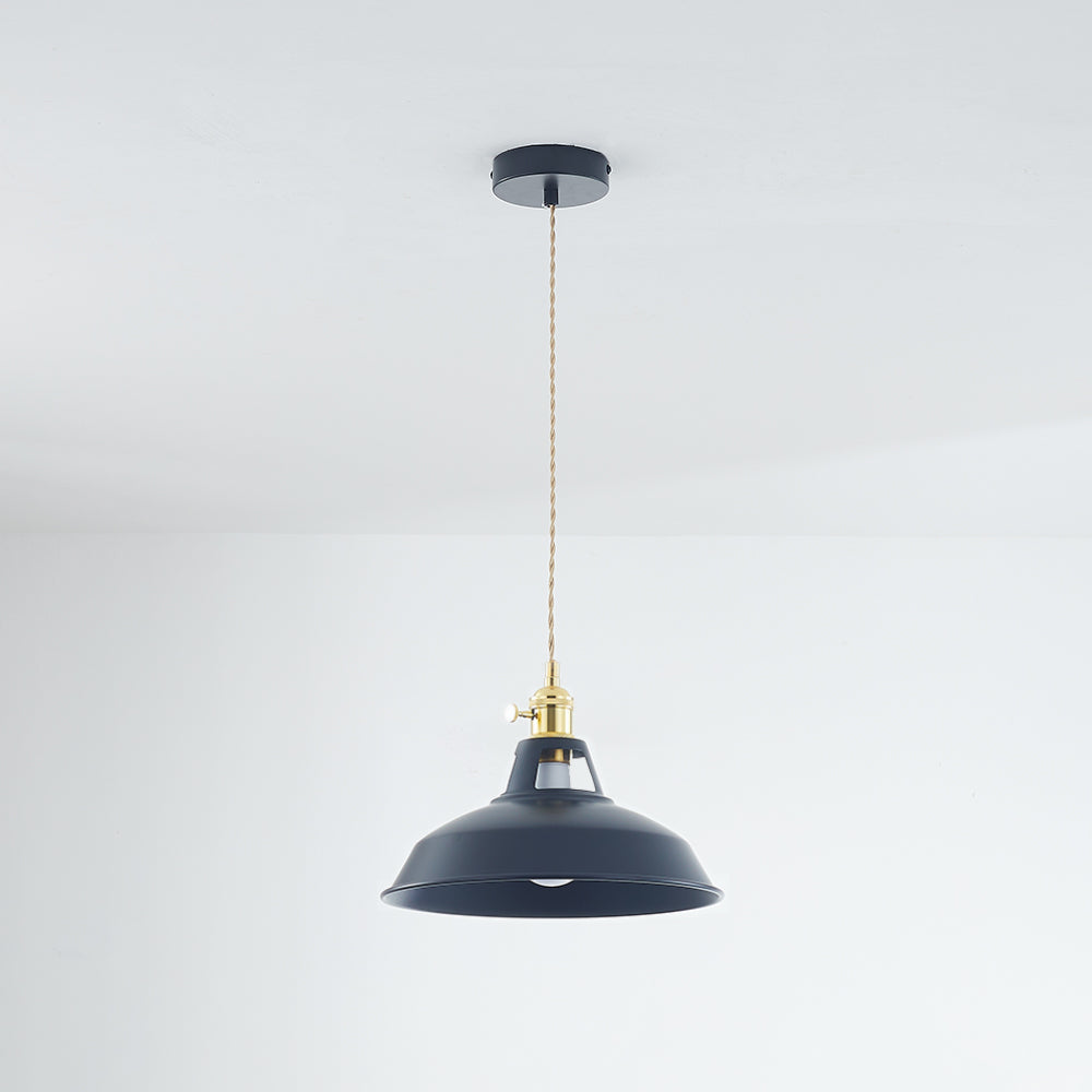 Industrial Pendant Light Black Metal Dome Shade - Product detail 23