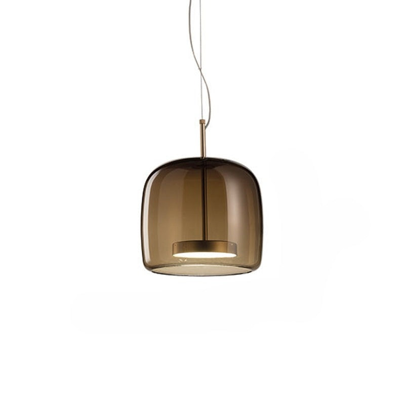 Modern Glass Pendant Light  Smoked Glass With Brass Accents - Product detail 14