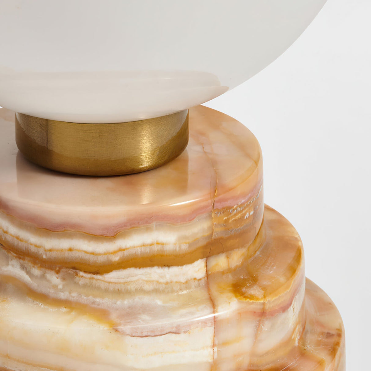Modern Marble Table Lamp Globe Glass Shade With Tiered Base - Product detail 4