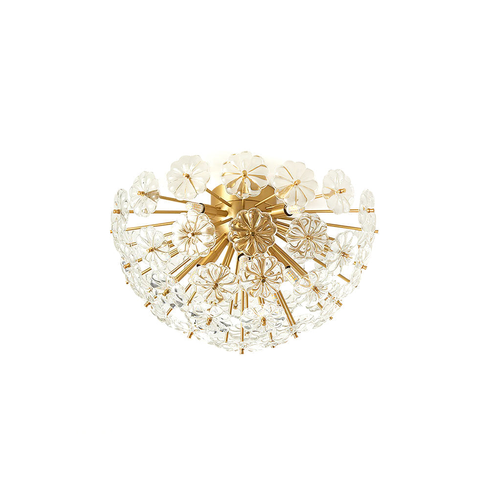 Crystal Flower Ceiling Light Gold Metal Floral Design - Product detail 20
