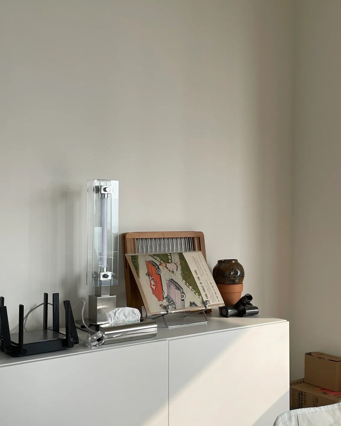 Modern Table Lamp Glass and Steel Bauhaus Design - Product detail 9
