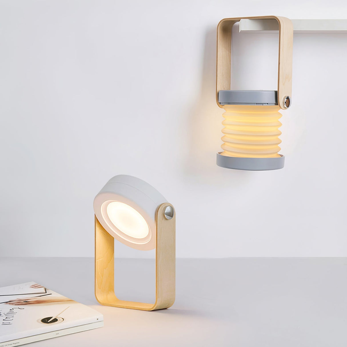 Portable Table Lamp Honeycomb Design with Wooden Handle - Product detail 11