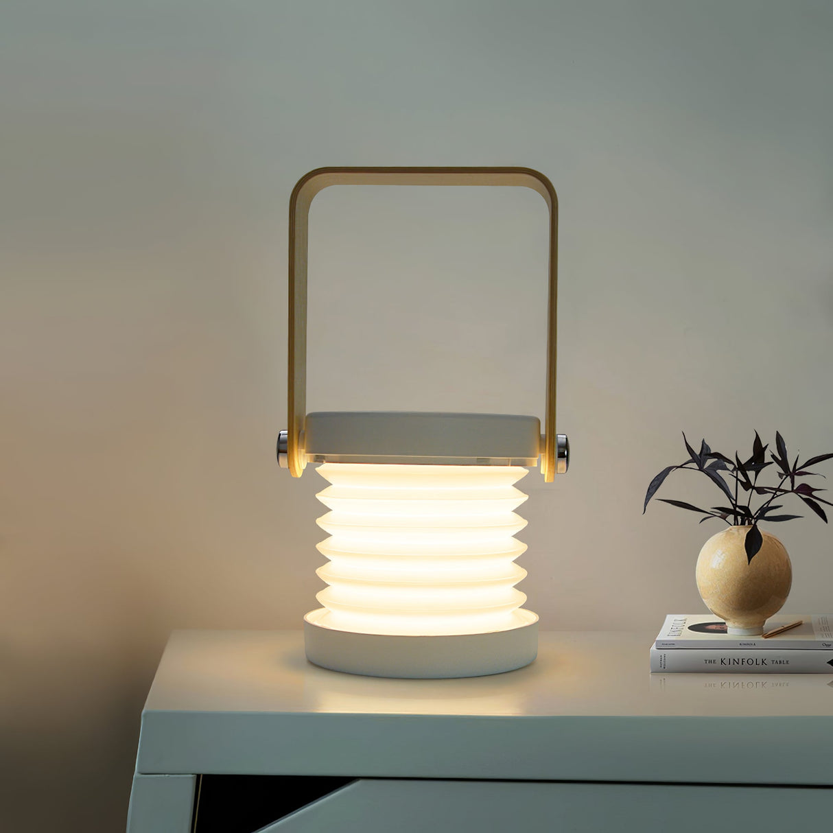 Portable Table Lamp Honeycomb Design with Wooden Handle - Product detail 25