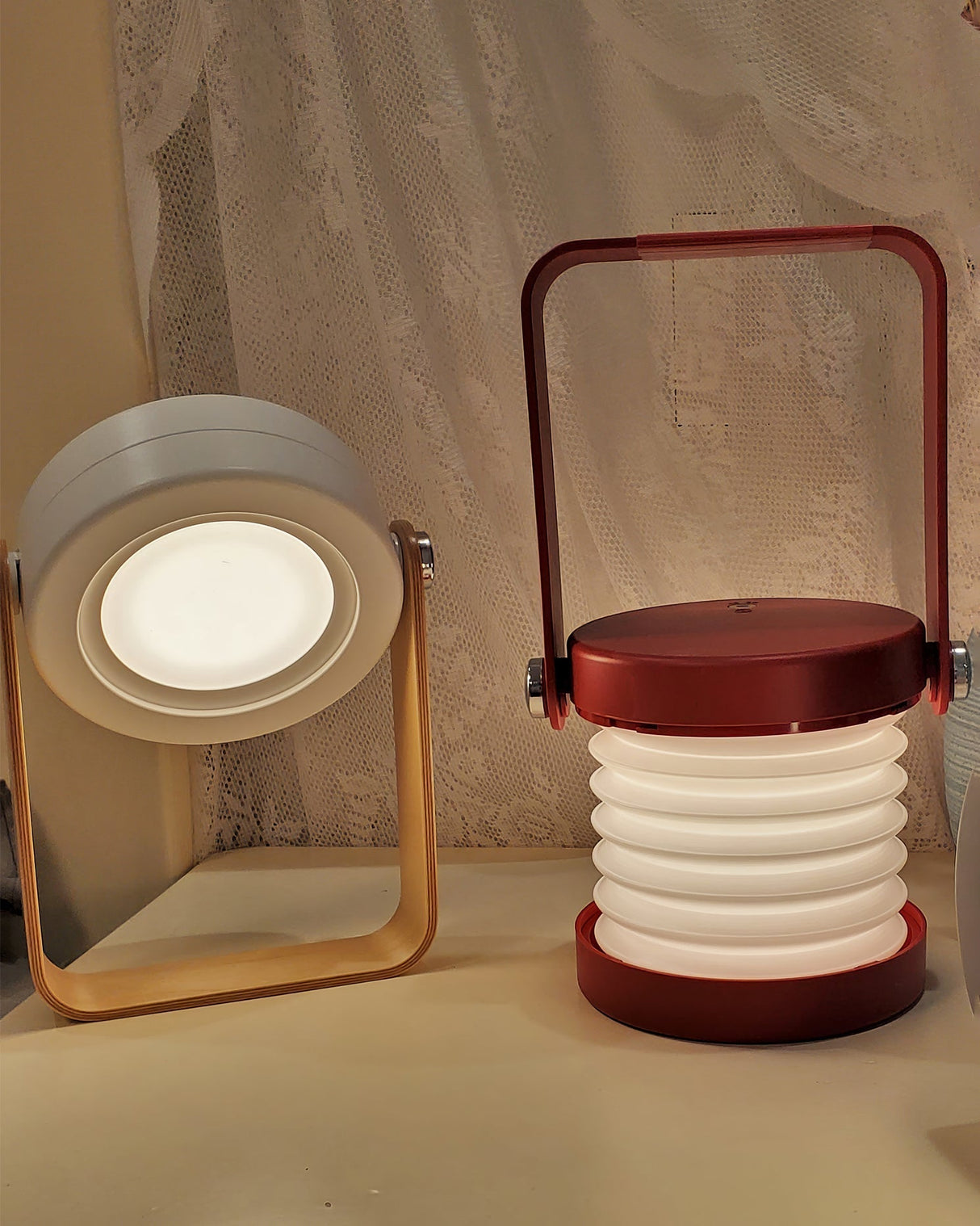 Portable Table Lamp Honeycomb Design with Wooden Handle - Product detail 26