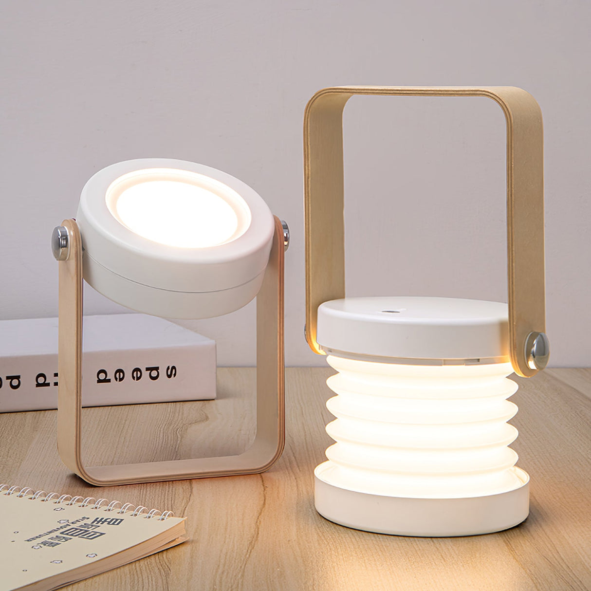 Portable Table Lamp Honeycomb Design with Wooden Handle - Product detail 10