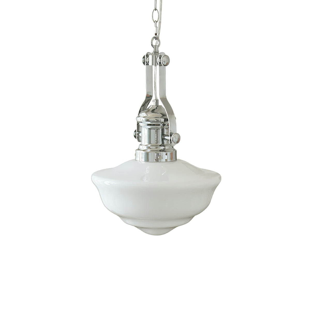 Vintage Schoolhouse Pendant Light Opal Glass Shade - Product detail 26