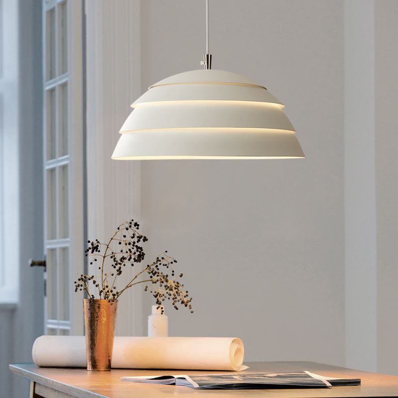 Modern Pendant Light Black Dome Layered Design - Product example