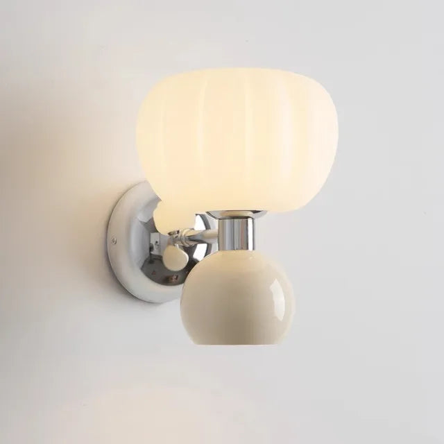 Modern Wall Sconce White Glass Globe Design - Product showcase