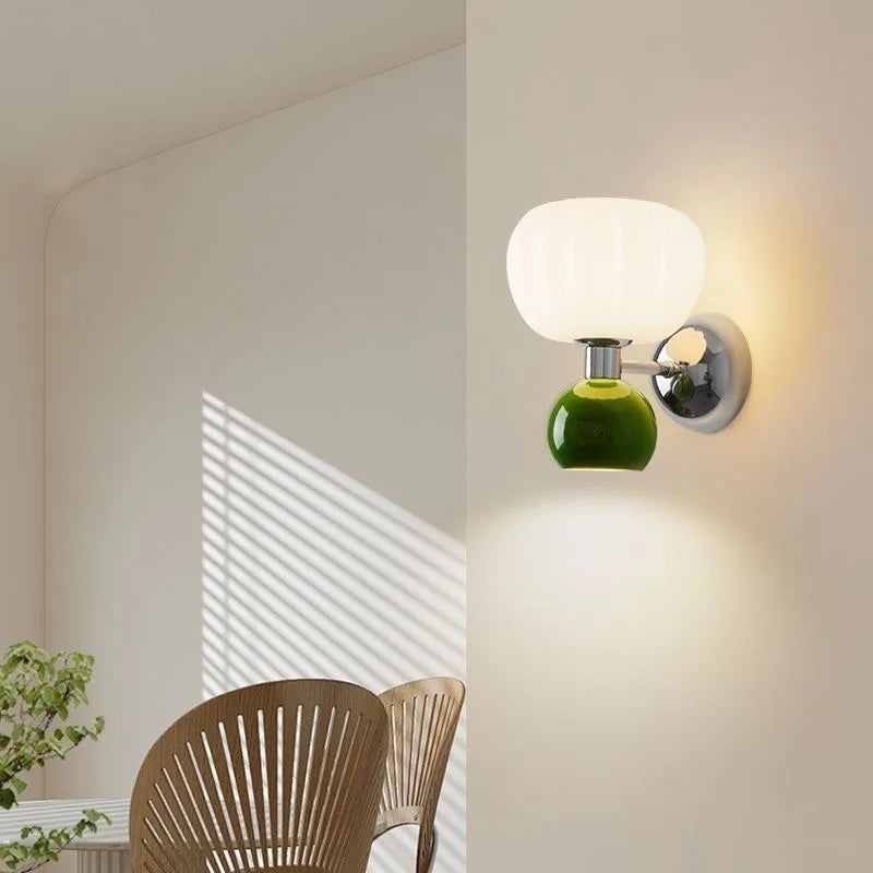 Modern Wall Sconce White Glass Globe Design - Product detail 6