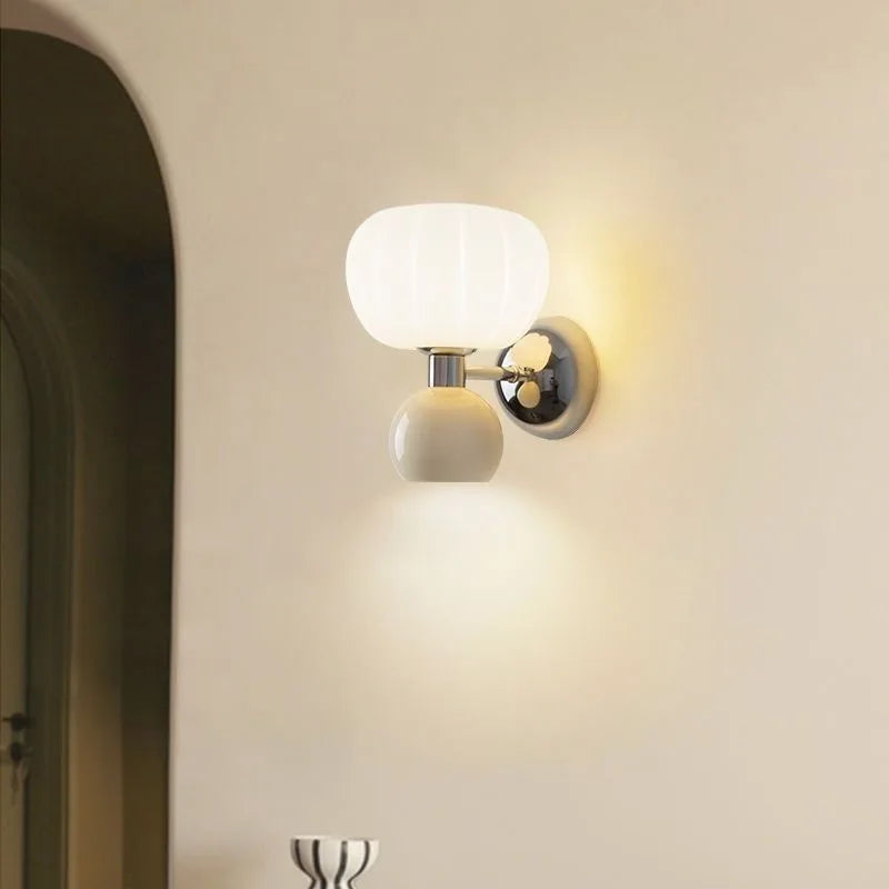 Modern Wall Sconce White Glass Globe Design - Product detail 5