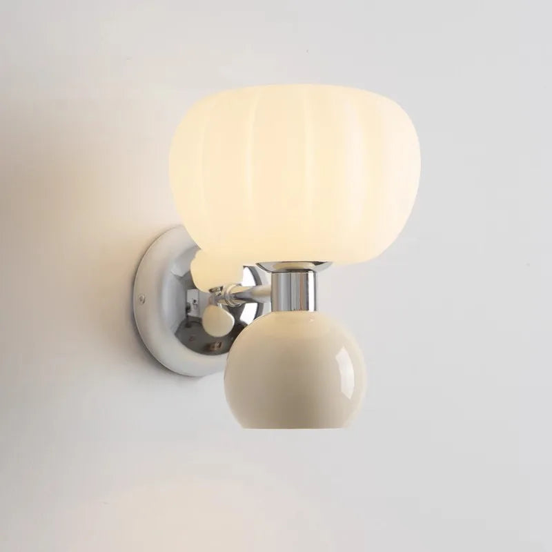 Modern Wall Sconce White Glass Globe Design - Product example