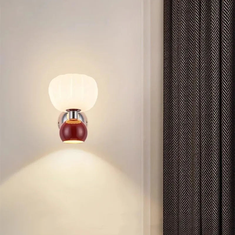 Modern Wall Sconce White Glass Globe Design - Product detail 4