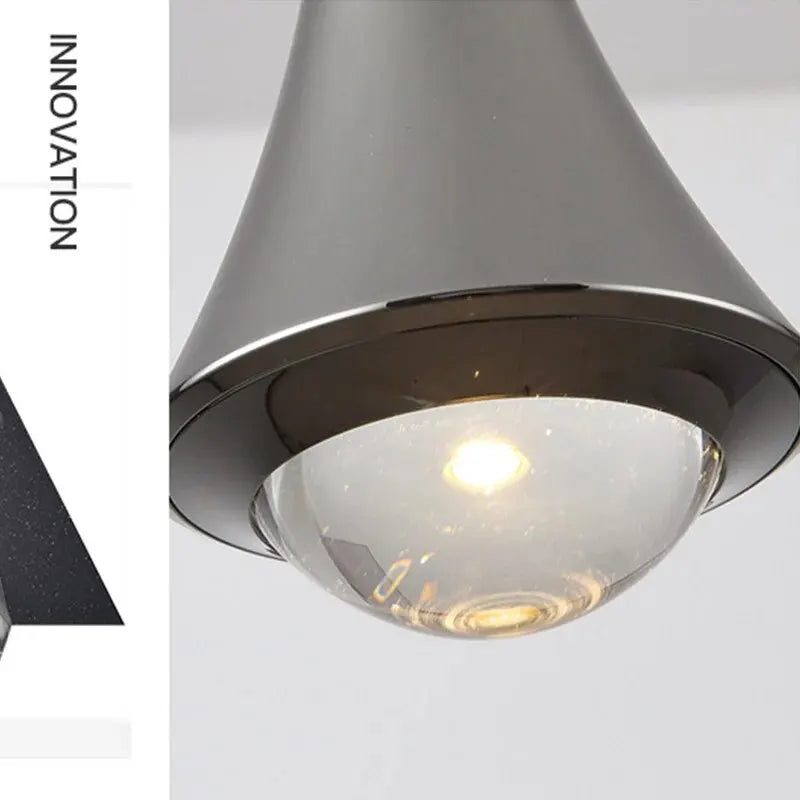 Modern Pendant Light Sleek Black Aluminum Cone Design - Product detail 6