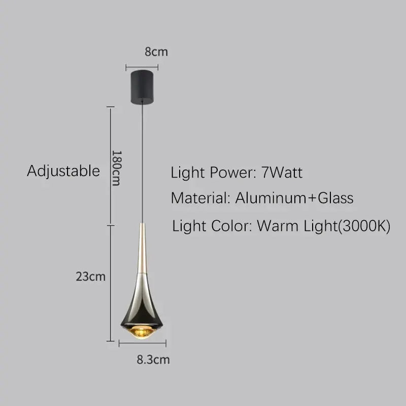 Modern Pendant Light Sleek Black Aluminum Cone Design - Product detail 7
