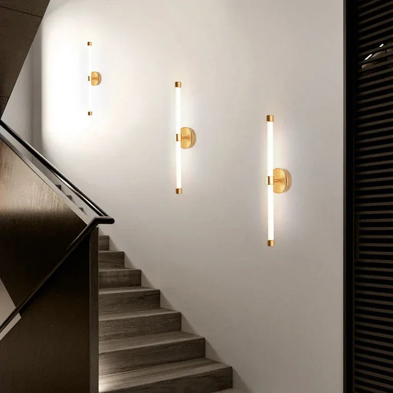 Modern LED Wall Light Gold Aluminum Linear Sconce - Product showcase