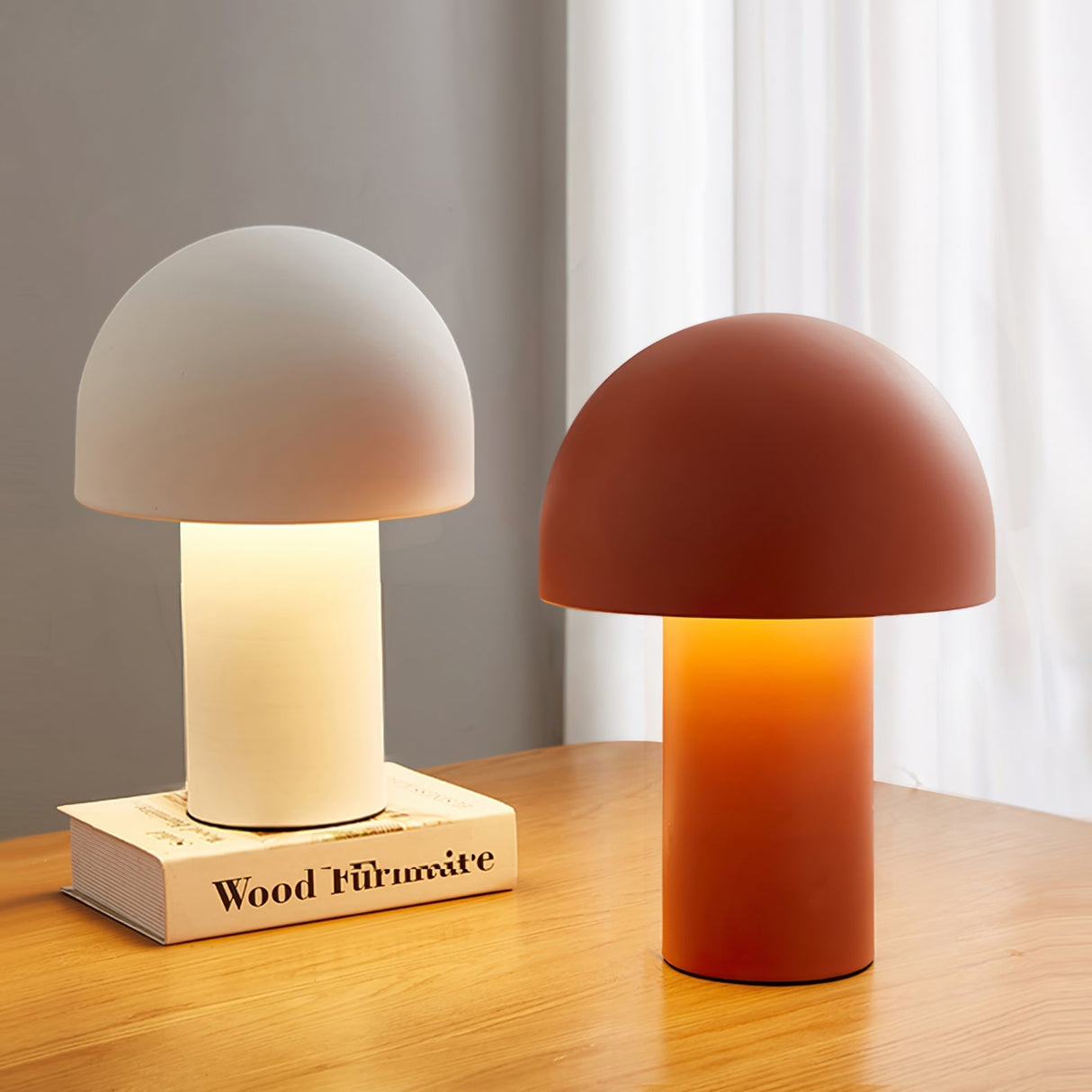 Modern Mushroom Table Lamp Metal Dome Design - Product detail 5