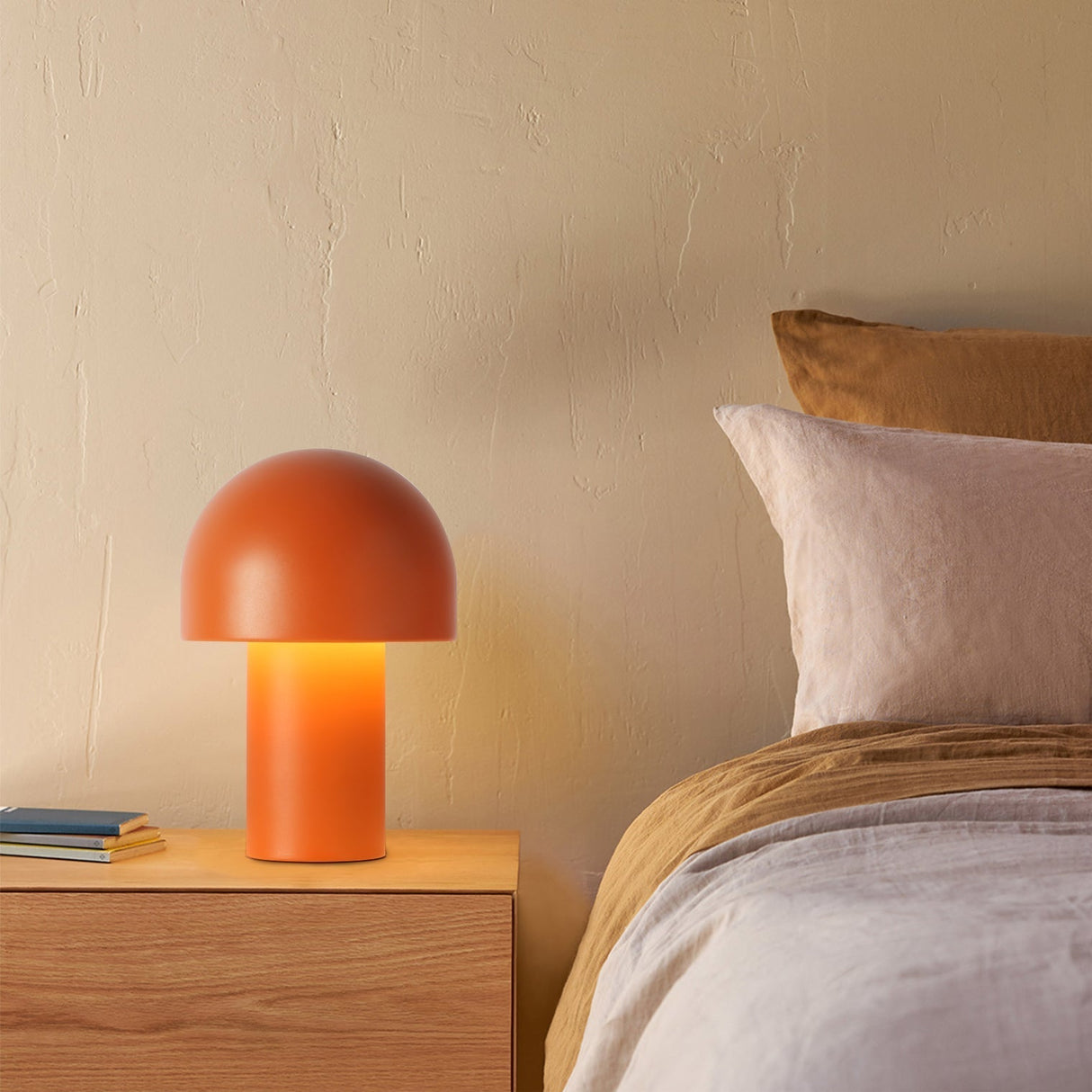 Modern Mushroom Table Lamp Metal Dome Design - Detailed view