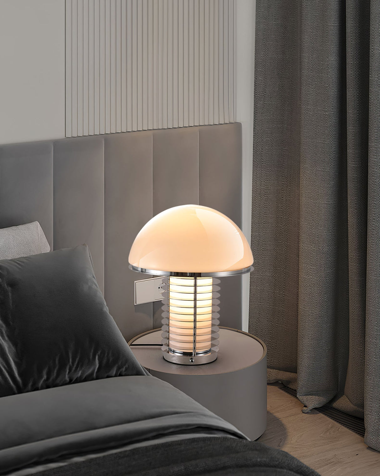 Modern Table Lamp Mushroom Dome Glass Shade - Product detail 12