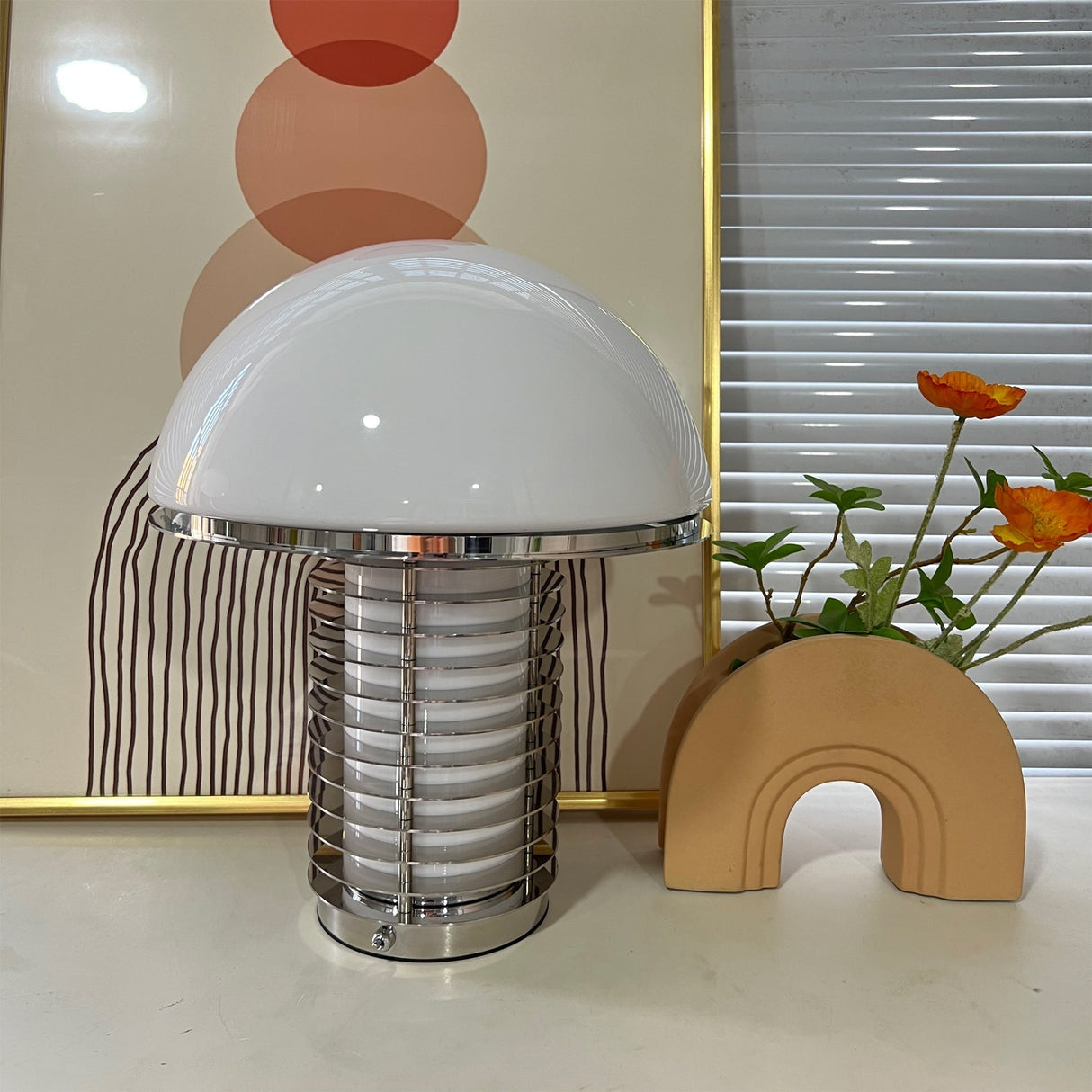 Modern Table Lamp Mushroom Dome Glass Shade - Product detail 17