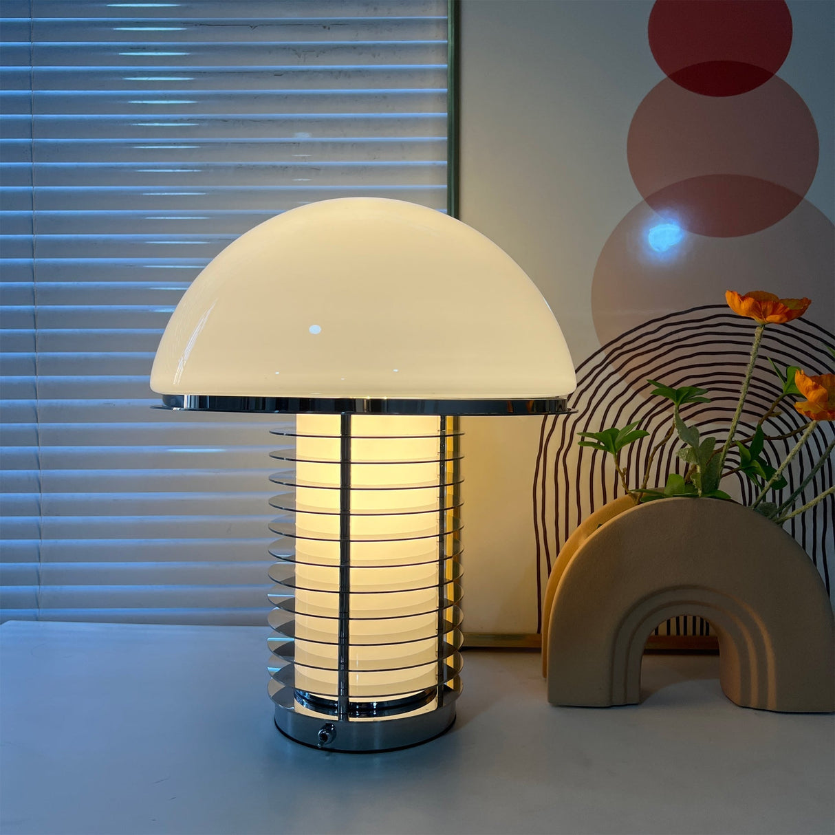 Modern Table Lamp Mushroom Dome Glass Shade - Product detail 15