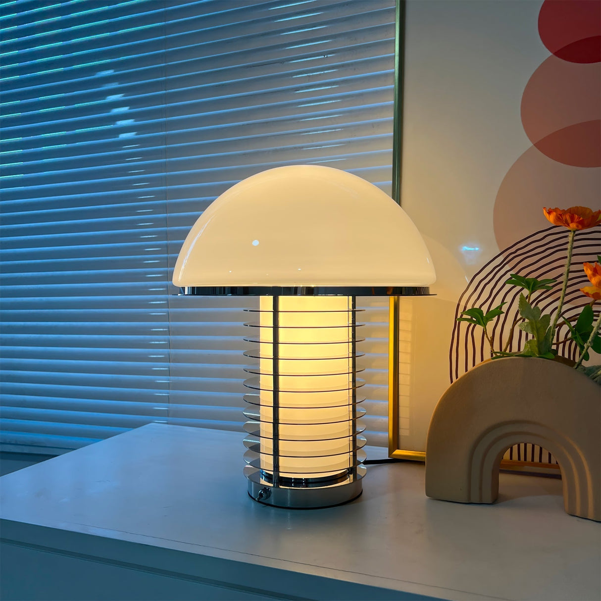 Modern Table Lamp Mushroom Dome Glass Shade - Product detail 16