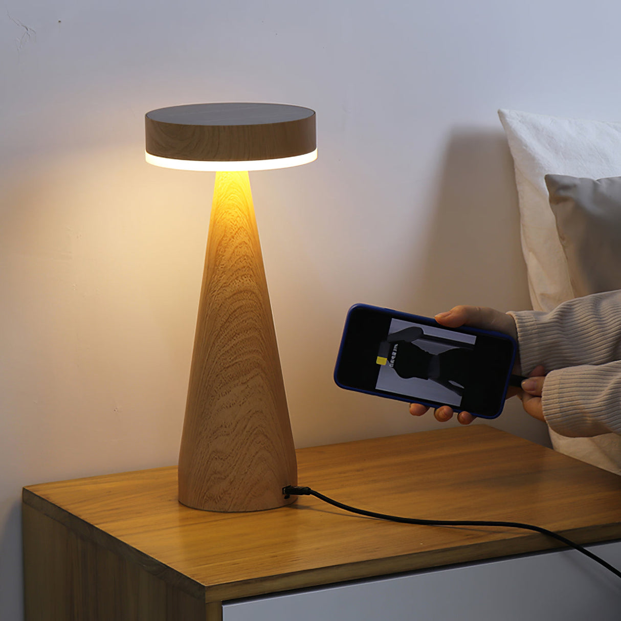 Wooden Table Lamp Minimalist Maritime Design - Product detail 9