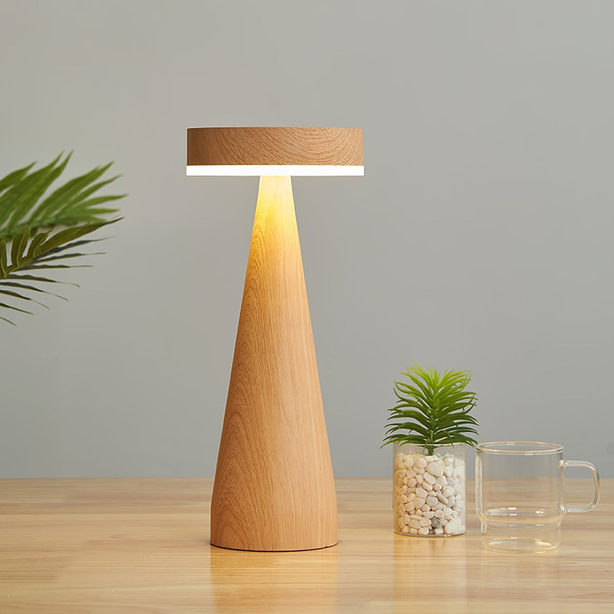 Wooden Table Lamp Minimalist Maritime Design - Detailed view