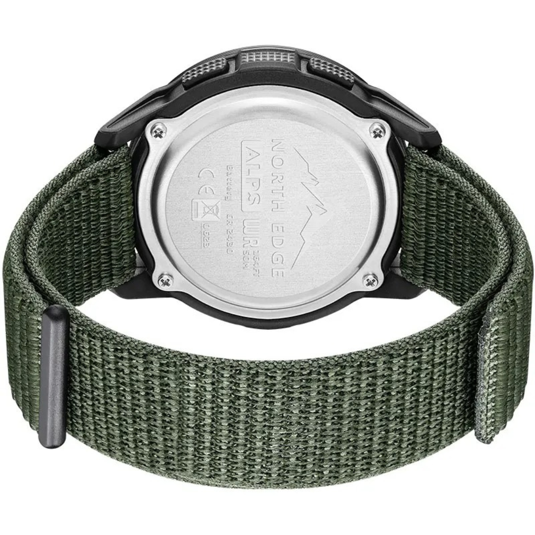 Digital Sports Watch Carbon Fiber Case with Military Green Strap - Product detail 4