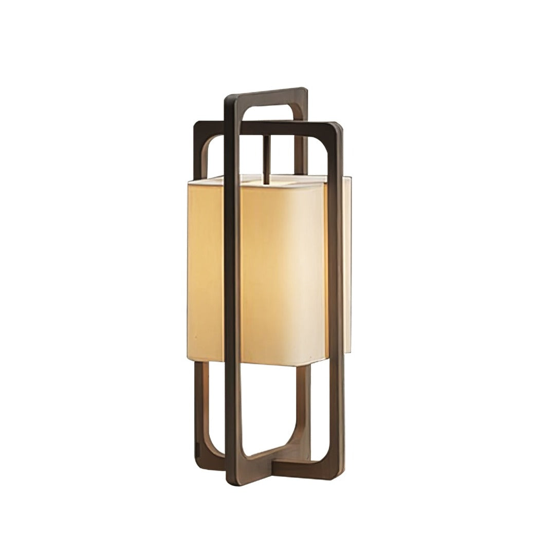 Modern Table Lamp Dark Walnut Frame with Cotton Shade - Product detail 24