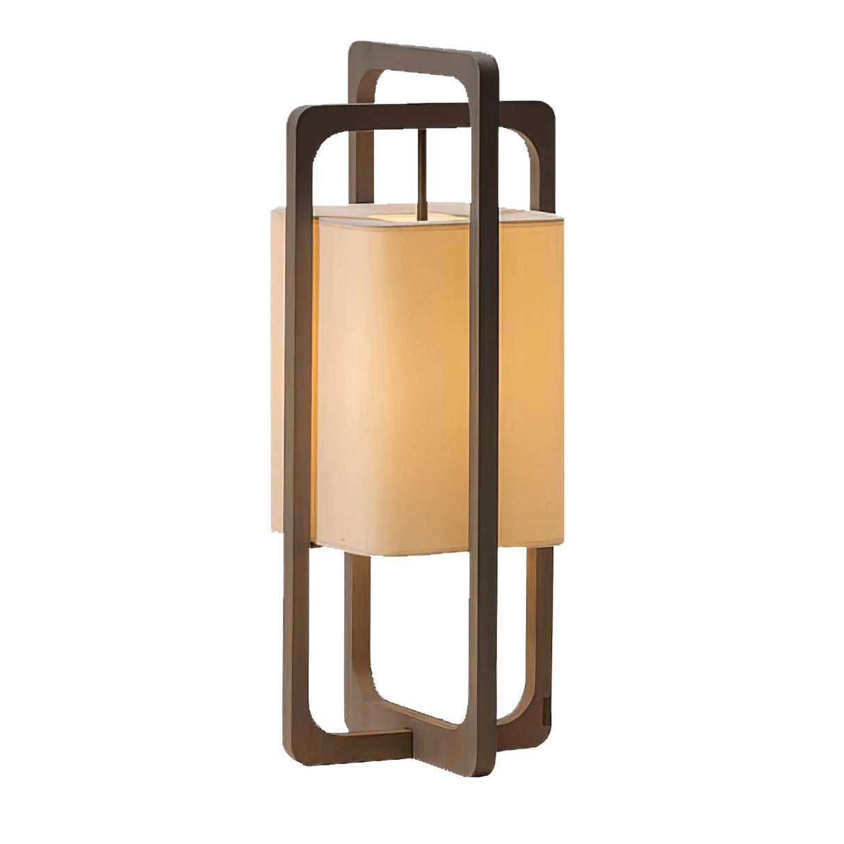 Modern Table Lamp Dark Walnut Frame with Cotton Shade - Product detail 25