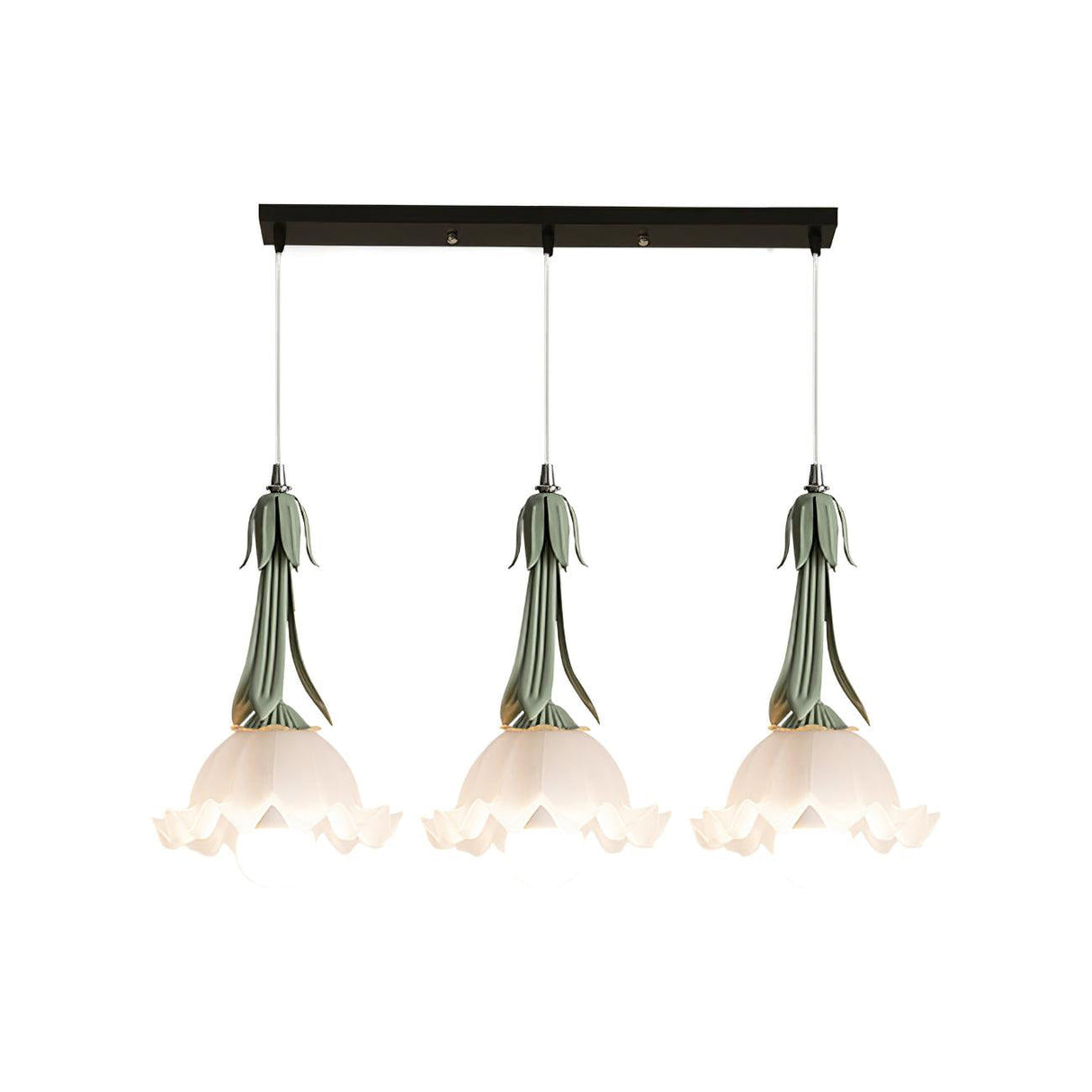 Floral Pendant Light Elegant Glass Bell Design - Product detail 13