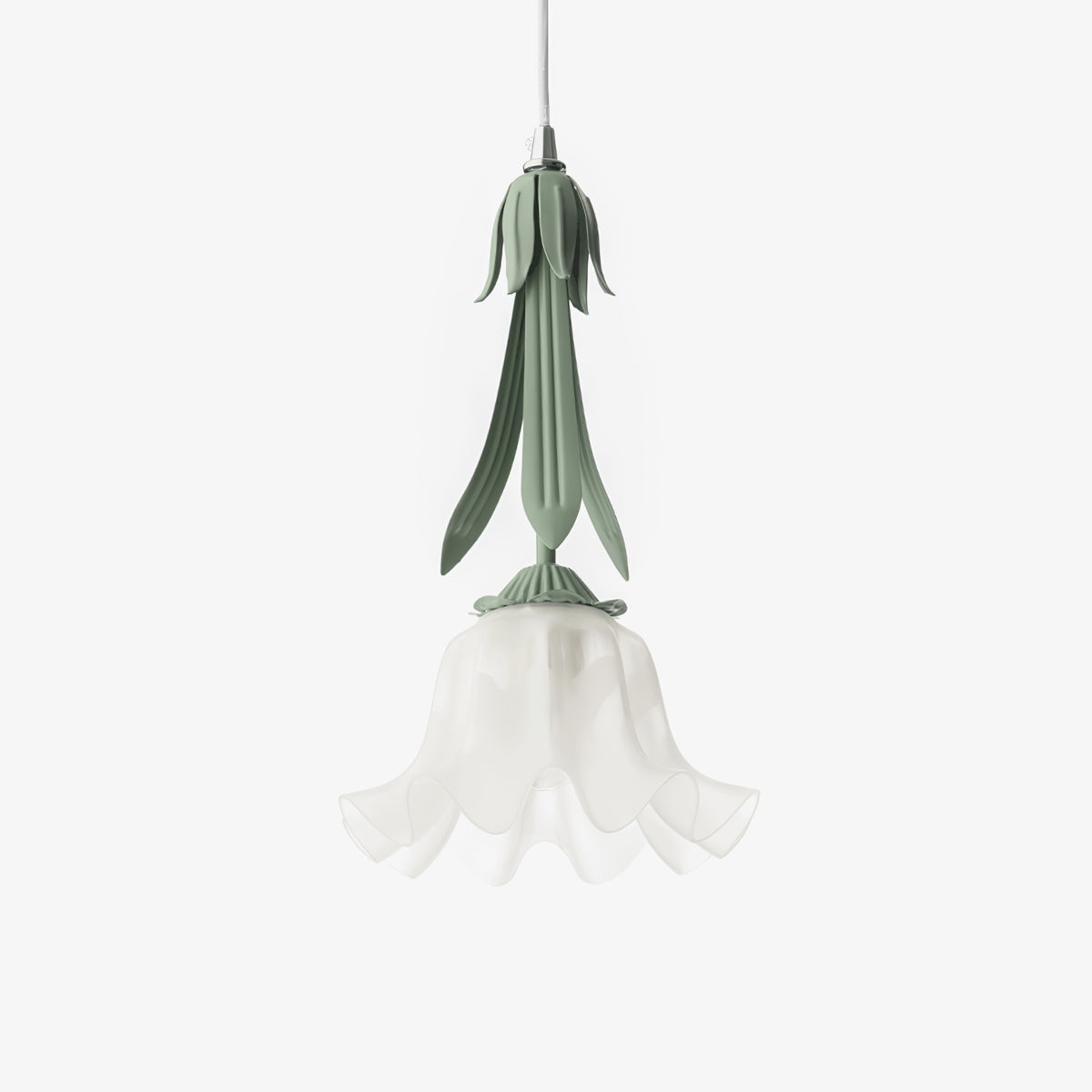 Floral Pendant Light Elegant Glass Bell Design - Product detail 7