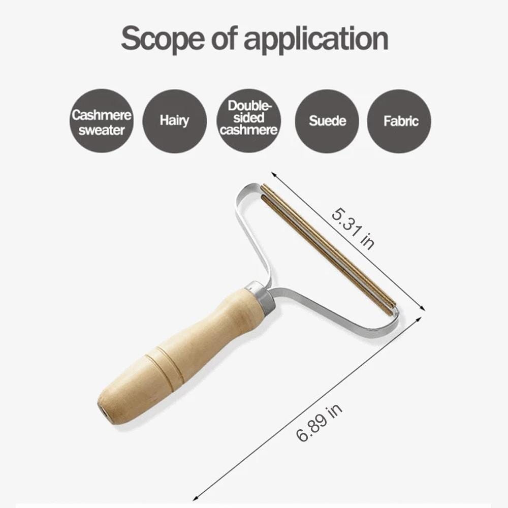 Fabric Shaver Tool Copper Head Lint Remover with Wooden Handle - Product showcase